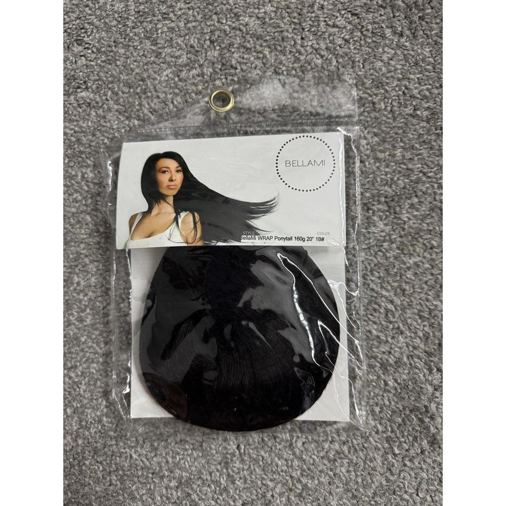 Bellami Faux Wrap Ponytail Hair Extension Off Black 1B 160g 20 Inch NEW